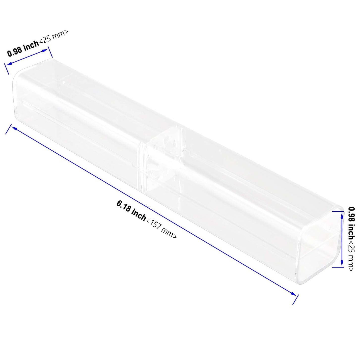 KOHAND 50 Pcs Acrylic Pen Boxes, Single Clear Plastic Pen Case Container, Empty Transparent Ballpoint Pen Gift Display Storage Boxes for School Office Business Supply