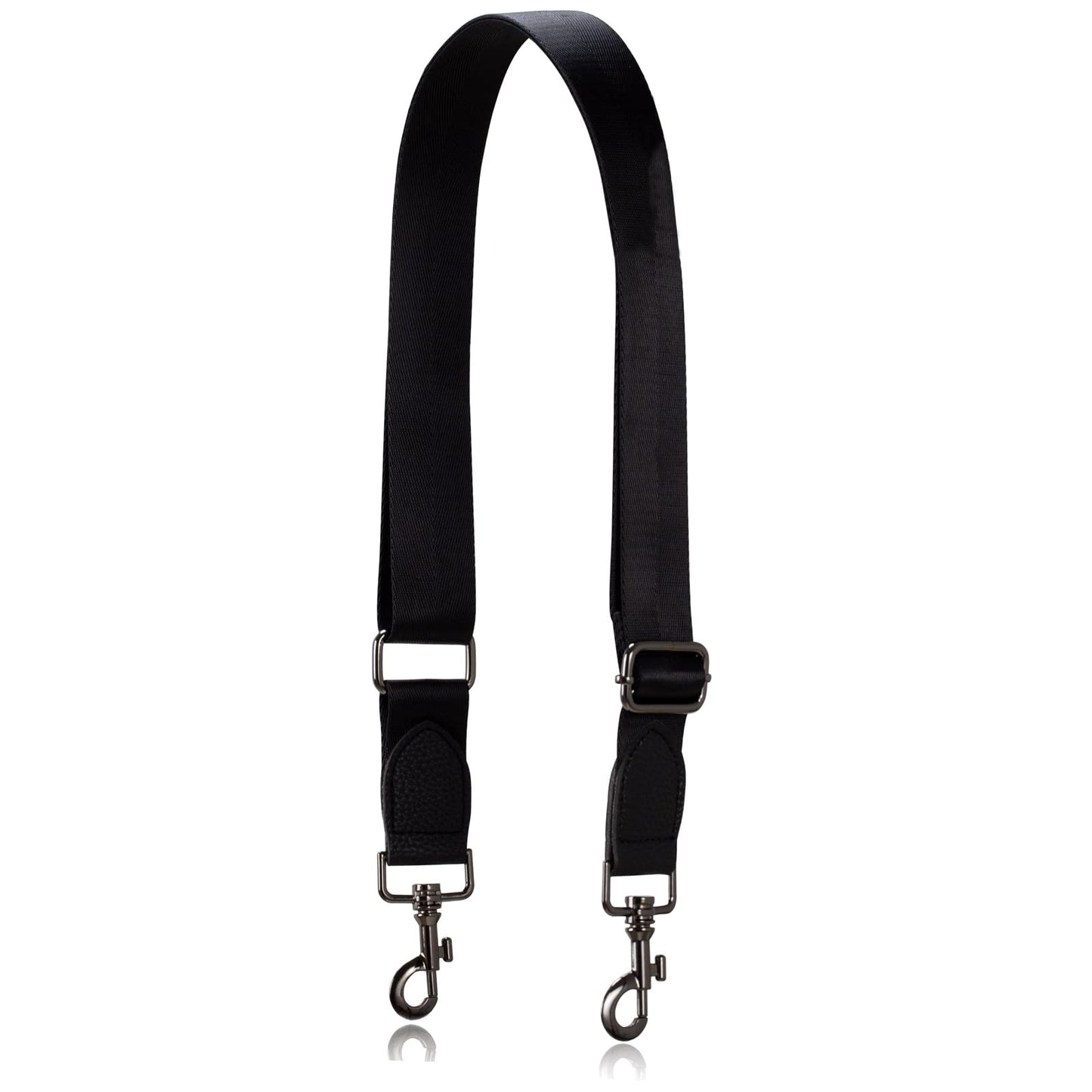 Allzedream Wide Purse Strap Replacement Crossbody Shoulder Bag Adjustable (Black Leather)