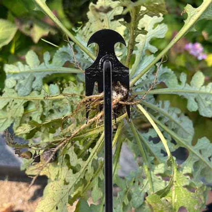 Garden Weed Pulling Tool Uprooting Weeding Tool, 4 Teeth Weed Puller Tool Manganese Steel Garden Weeder Tool for Vegetable Gardening Planting (Black, 2 Pack, 16 inches)