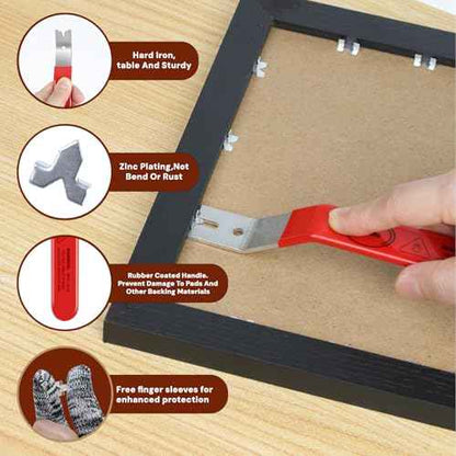 Glazier Point Driver with 150 Push Points and 2 Finger Tips, Glazier Point Drill Tool for Glass Frames, Pictures and Cross Stitch
