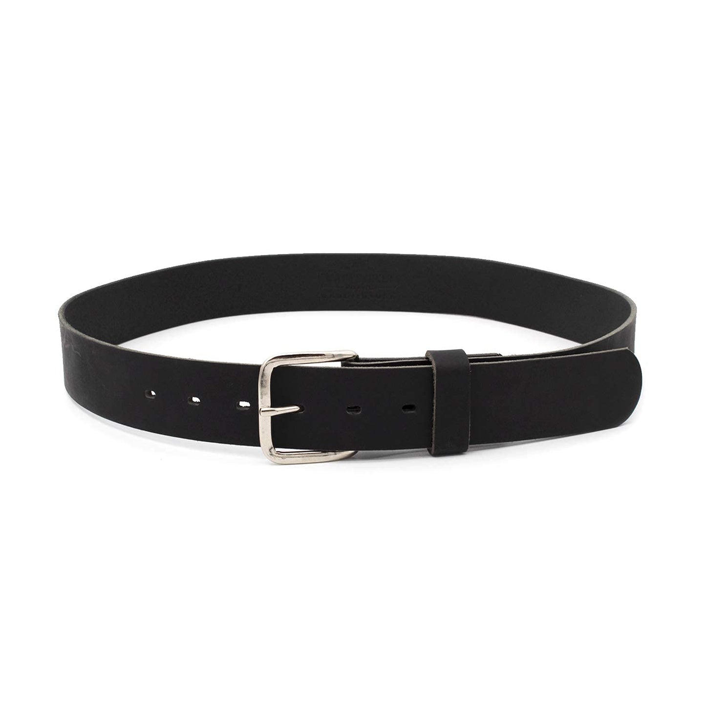 Main Street Forge Journeyman Leather Belt | Made in USA | Black w/Silver Buckle | Size 38