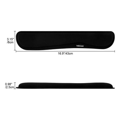 VECUU Keyboard Wrist Rest, Pad with Ergonomic Raised Memory Foam for Easy Typing & Pain Relief, Anti-Slip Wrist Support Suit for Computer, Laptop, Office, PC Gaming (Black)