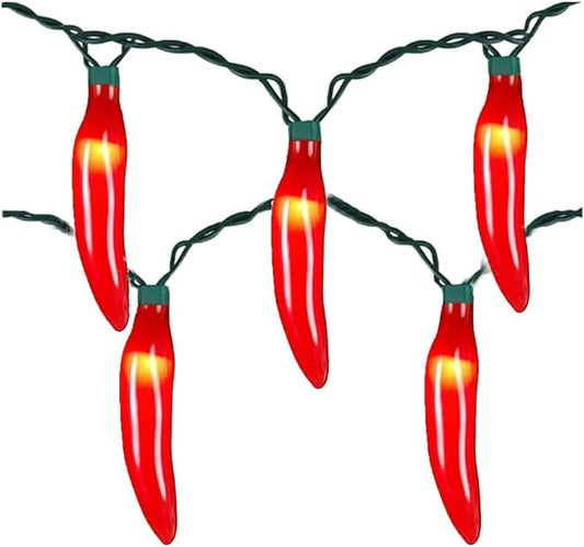 11Ft Christmas Chilli Pepper Light, Christmas Decorations String Lights with 35 Red Pepper Bulbs, Plug in Novelty Fairy Lights for Indoor Party Kid's Room Xmas Tree Patio Bedroom Garden Decor