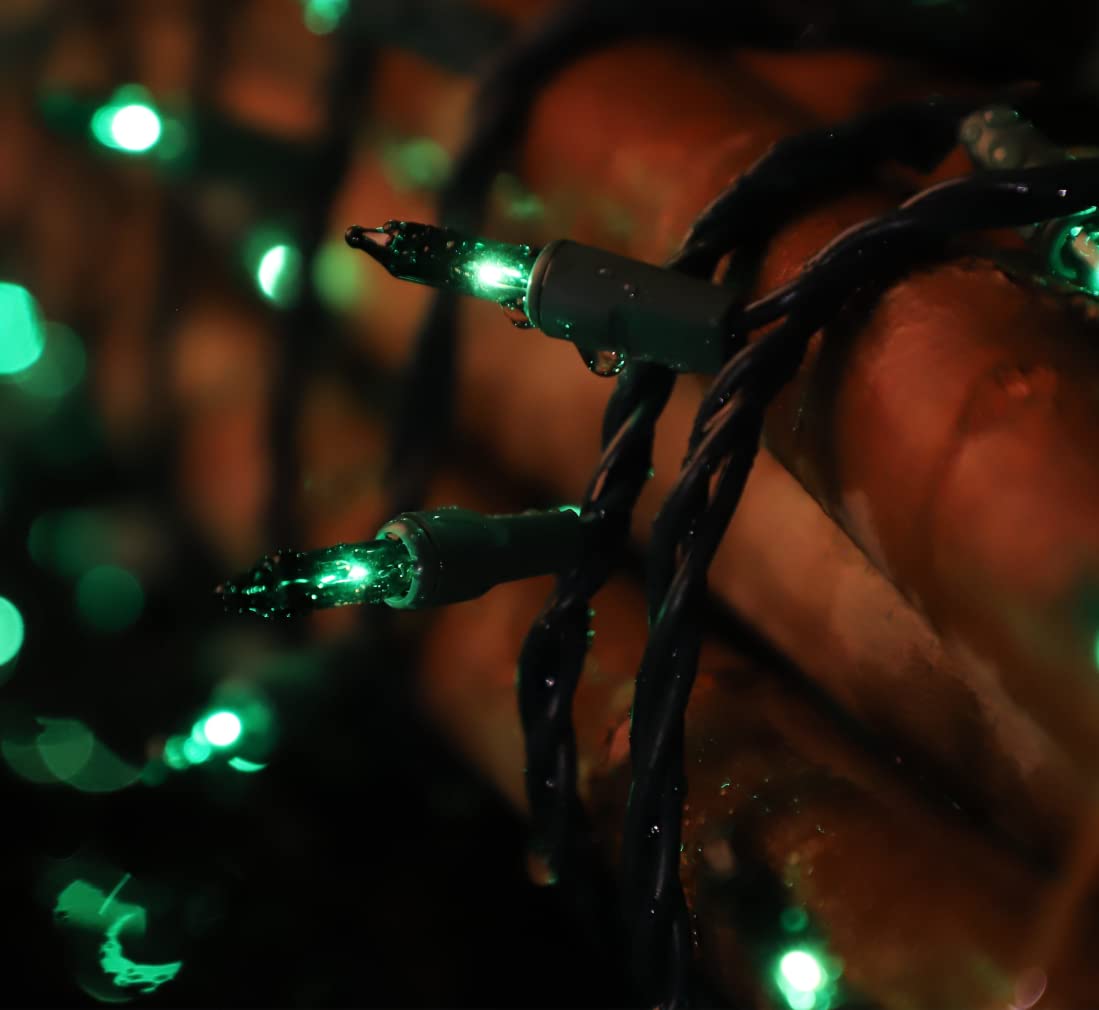 LAMPHOME St. Patrick's Day Mini String Lights, Super-Bright Extendable Green Christmas Lights Decoration 100Lights 19.6ft UL Certified Mini Bulb String Lights Set for Outdoor Christmas Tree Decor