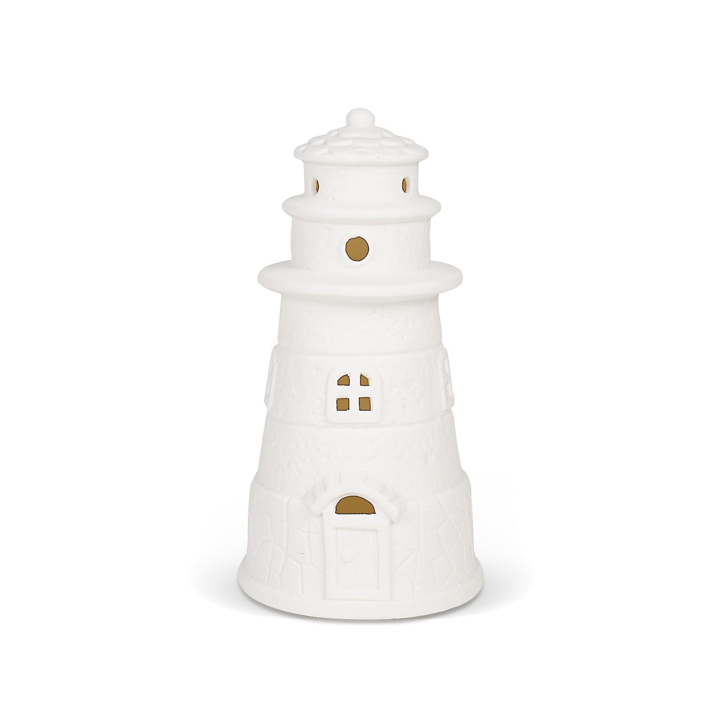 ROSYCOUD White Ceramic Lighthouse Statue Lamp - Light House Book Shelf Decor Aesthetic,Beach Themed Room Decor,Nautical Coastal Ocean Decoration for Home Bedroom Bathroom Living Room