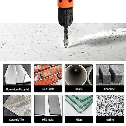 Meccion Masonry Drill Bits 1/8" x 3.6" x 5Pcs Professional Tungsten Cross Tip Multi-Material Drill Bits for Tile/Ceramic/Glass/Porcelain/Concrete/Cement/Wood/Plastic