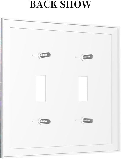 Fantasy Mushroom Forest Glowing Butterfly Double Toggle Light Switch Cover Decorative 2 Gang Wall Plate Electrical Switchplate Faceplate for Bathroom Kitchen Decorate Accessories