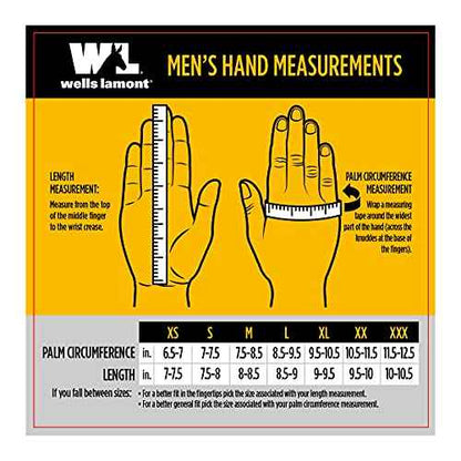 Wells Lamont Leather Work Gloves for Men, Durable Suede Split Cowhide with Angled Thumb and Elastic Wrist, Heavy-Duty Protection for Construction and Farming