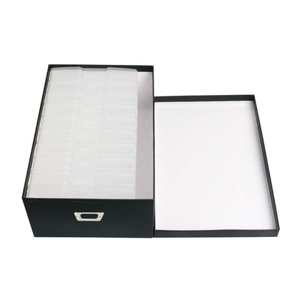 novelinks Photo Case 4" x 6" Photo Storage Box, 10 Inner Picture Storage Containers & Photo Organizer Cases, Portable Photo Craft Keeper for Photos, Crafts, Cards (Black, 2 Pack)