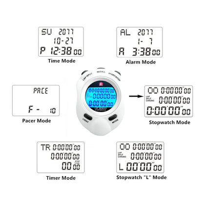 Stopwatch Timer, Digital Stop Watch with 0.01second & 0.001second Timing, Metal 10/100/400 Laps Memory, Rolilink Large dispaly Alarm Clock for Coach Sports Running Marathon