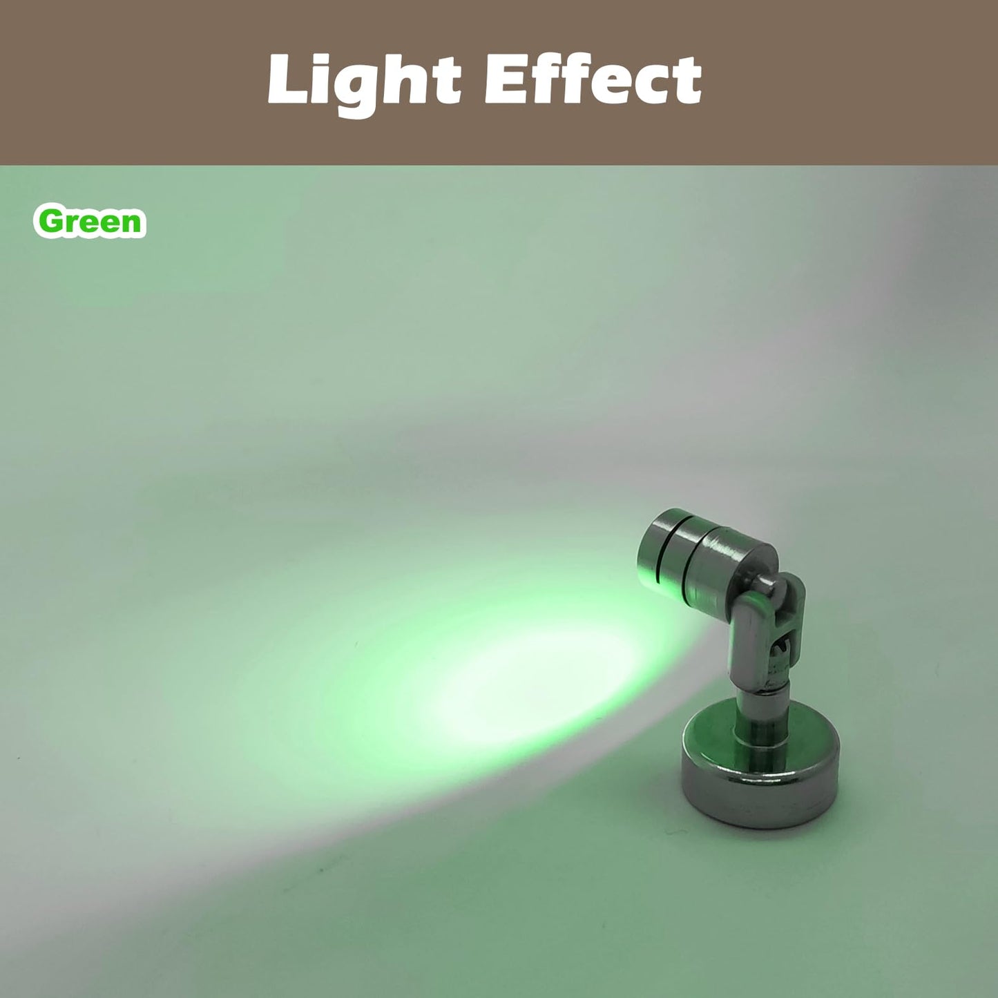 Suzeyar Metal Miniature LED Lights,Tiny Spot Light with Magnet Base,Battery Operated LED Lights,Wireless Miniature Spot Light for Artwork Painting,Jewelry Showcase,DIY Hand Craft (Green)