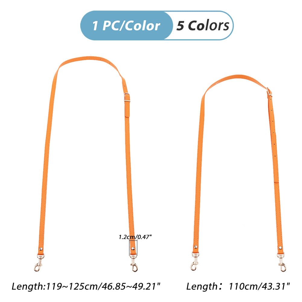 PH PandaHall 5 Colors 50 Inch Leather Shoulder Strap Replacement with Hooks Adjustable PU Leather Strap Purse Strap Replacement for Handbags Clutches Extended Crossbody Bags Purses Briefcase