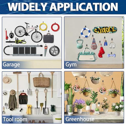 3-H Garage Wall Hooks 31 Pack, Garage Hooks Heavy Duty with Extra Welding Spots, Garage Organizer for Garden, Lawn, Yard Tools, Chairs, Ladders, Weed Eater, Shovel, Blower(Oranger)
