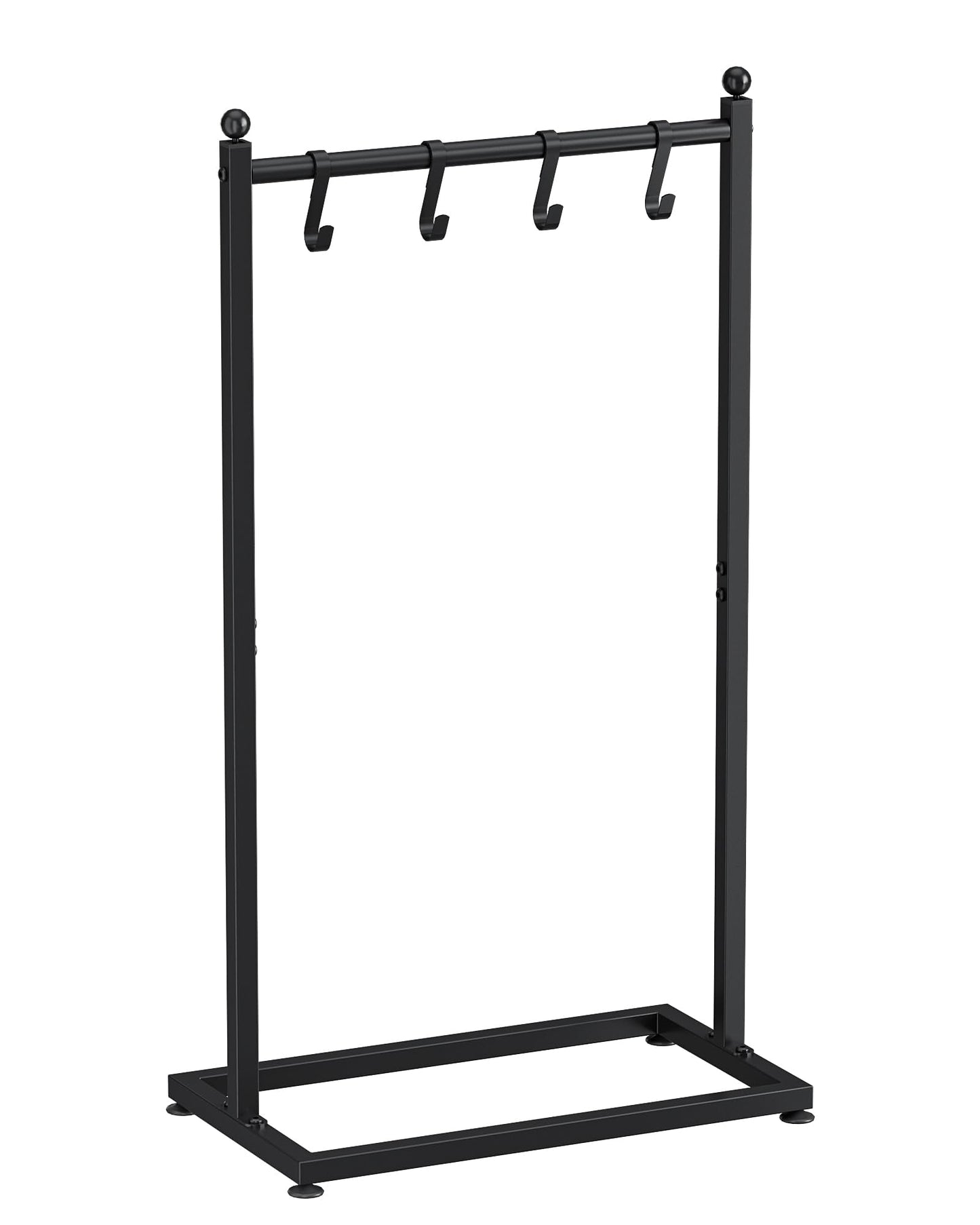 VERSASKY Christmas Stocking Holder Stand for Floor, Free Standing Stocking Rack with 4 Removable Hooks, Heavy Duty Metal Frame, 40 lbs Capacity, Adjustable Feet for Stable Display, Black