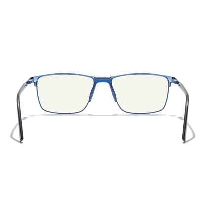 MERRY'S Fashion Blue Light Blocking Glasses - Reading Glasses Metal Frame Spring Hinge Readers for Men Eyeglasses (Blue-52MM, 2.50)