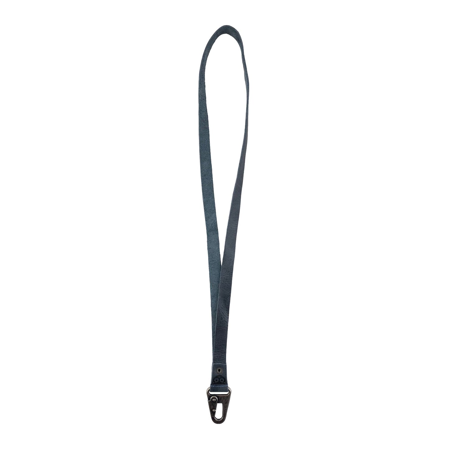 Hide & Drink, Lanyard Keychain for Men and Women, Neck Strap with Hook, ID Holder, Clip to Attach to House, Apartment, Car Keys, Full Grain Leather, Handmade, Slate Blue