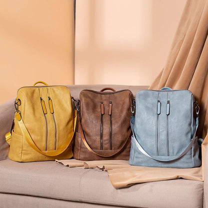 CLUCI Leather Backpack Purse for Women Convertible Large Travel Ladies Designer Fashion Casual Shoulder Bag