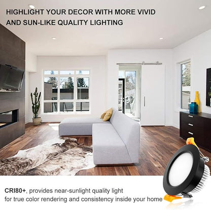 YGS-Tech 2 Inch LED Recessed Lighting, Dimmable Downlight 3W(35W Halogen Equivalent), CRI80, 5000K Daylight White Ceiling Light with LED Driver(4 Pack)