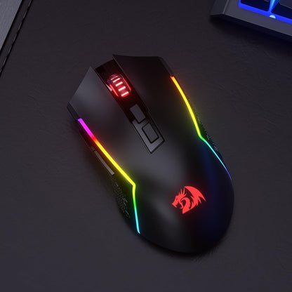 Redragon M693 Wireless Gaming Mouse, 8000 DPI Mice w/ 3-Mode Connection, BT & 2.4G Wireless, 7 Macro Buttons, Reliable Power Capacity for PC/Mac/Laptop