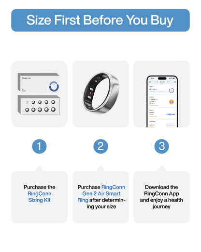 RingConn Gen 2 Air, Ultra-Thin AI Smart Ring, 10-Day Battery Life, Fitness/Sleep/Stress/HR Tracker for Women&Men, No App Fee for Standard Features, iOS & Android Compatible (Size 7, Galaxy Sliver)
