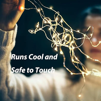 Long Warm White 525Ft Plug in Fairy Lights Silver Wire 1600LEDs, 8 Modes, Waterproof, Remote - Controlled for Bedroom, Garden, Party, Christmas, Wedding & Birthday Decor, Indoor & Outdoor Use