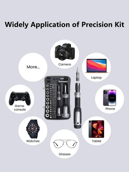 [Super Durable] 77in1 Screwdriver Set, Include 46in1 Precision Screwdriver and 23in1 1/4 Inch Nut Driver, Flat Head, Torx, Hex, Square, Repair Kit, Man Gift Screw Driver