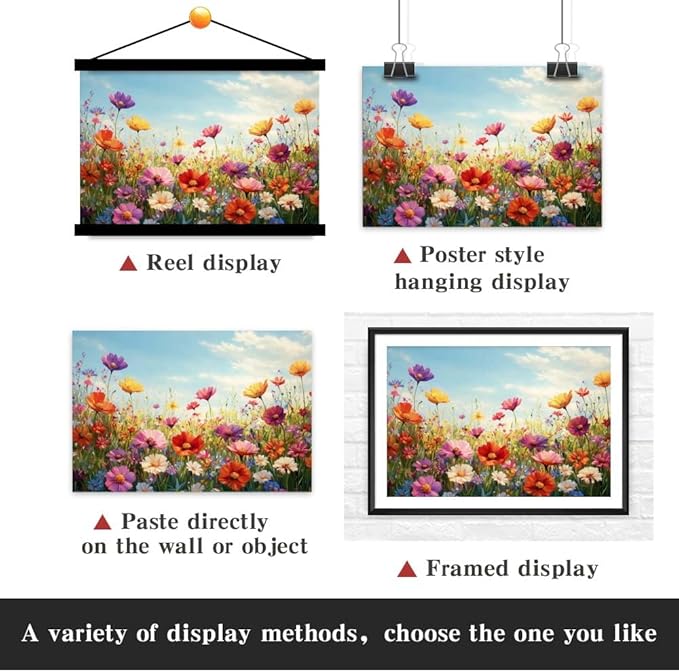 Yesad Colorful Wildflower Canvas Wall Art, Flowers Pictures Prints Printing Botanical Wall Art Floral Artwork Watercolor Flower Wall Décor for Living Room Bedroom Farmhouse (Unframed,12”x8”, Flower)