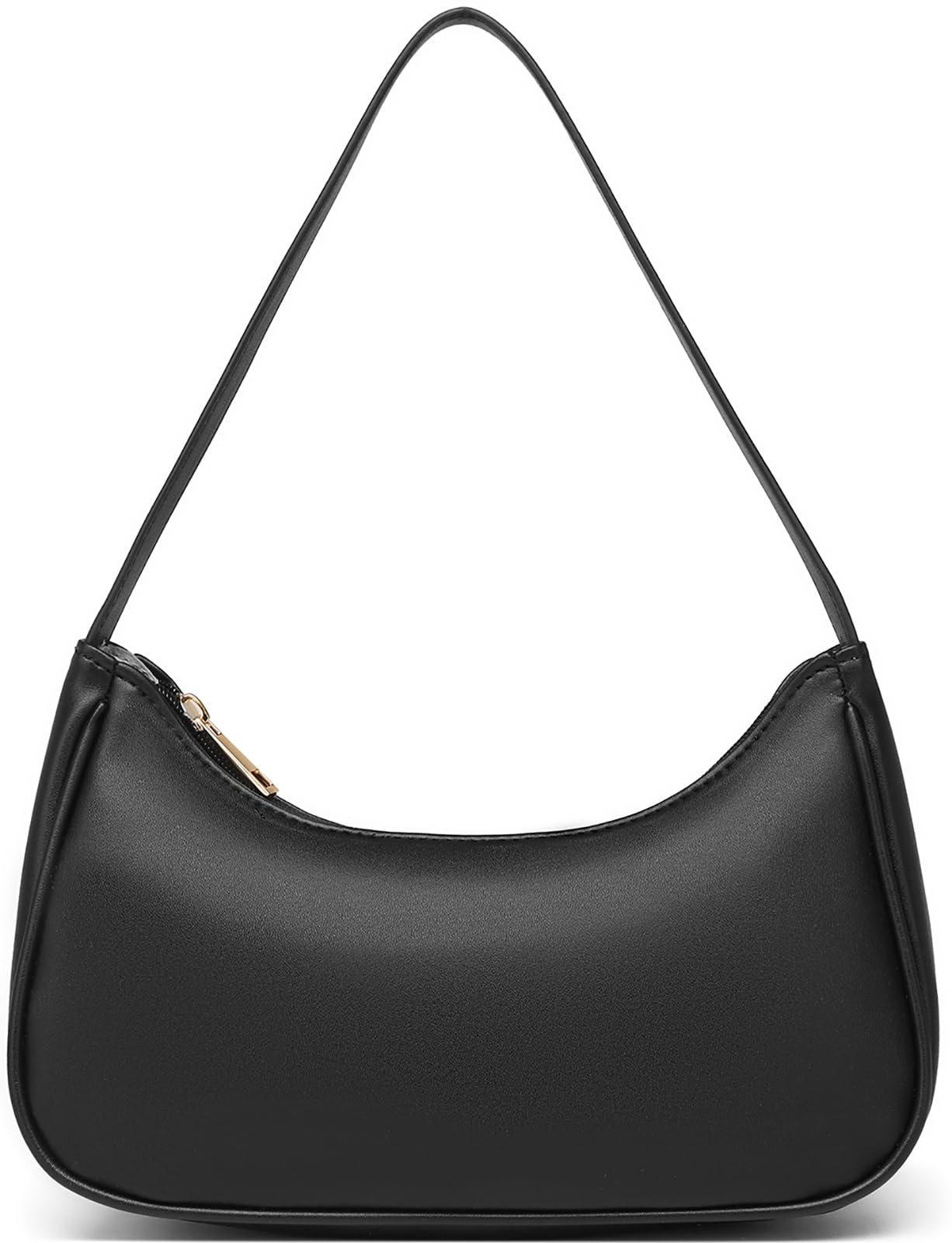 Afashor Shoulder Bags for Women Vegan Leather Hobo Sling Tote Handbag Retro Clutch Purse with Zipper Closure Black
