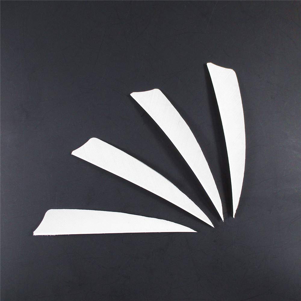 Zhan Yi Archery Fletchings Real Turkey Shield Feathers 4 inch Full Length 50 Pack Glued Right Wing for Arrows DIY