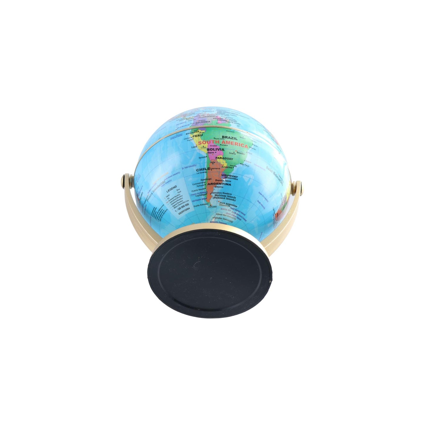 Leadigol 12cm World Globe with Stand, World Globe with Round base,360° Horizontal Rotation World Map with Clear Text Markings,Political Map Classroom Learning,Blue