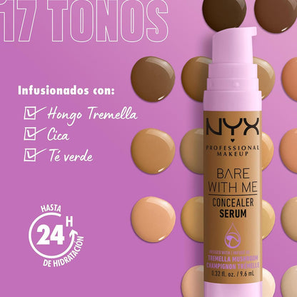 NYX PROFESSIONAL MAKEUP Bare With Me Concealer Serum, Concealer Makeup For Up To 24Hr Hydration - Beige