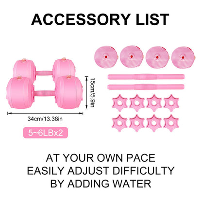 DEIRIS Soft Water Filled 6LBS Dumbbell Set of 2,Small Hand Weights for Women, Dumbbells for Home Gym Exercise Training