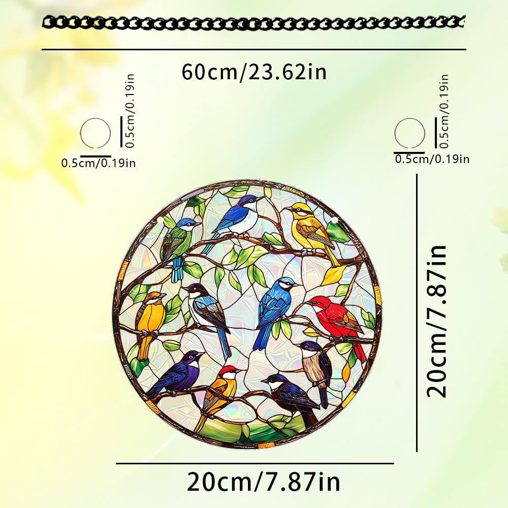 8 Inch Sun Catchers Indoor Window, Acrylic Rainbow Suncatcher Window Hanging Decoration for Living Room Bedroom Summer Home Balcony Ornaments Decoration (76 Bird)