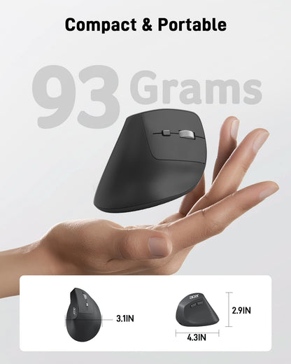 acer Wireless Mouse, 1200 DPI Computer Mouse for Laptop with 2.4GHz USB A Receiver, 5 Buttons Compatible for Windows, macOS, Android (Black)