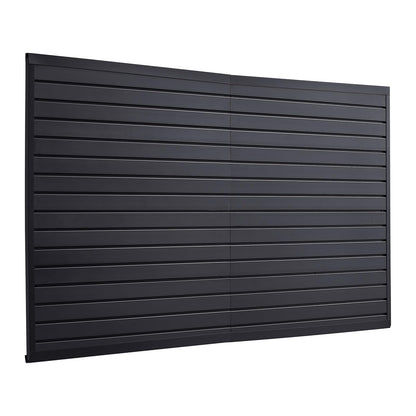 VEVOR Slat Wall Paneling, 8 x 4 ft, PVC Garage Slatwall without Accessories, Black Slat Wall Easy-to-Install Adjustable Slatwall Panel with Coupling Structure & DIY Cutting, Fits for Storage & Display