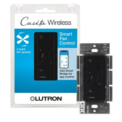 Lutron Caseta Smart Fan Speed Control Switch (Lutron Smart Hub Required), Single-Pole, PD-FSQN-WH, White