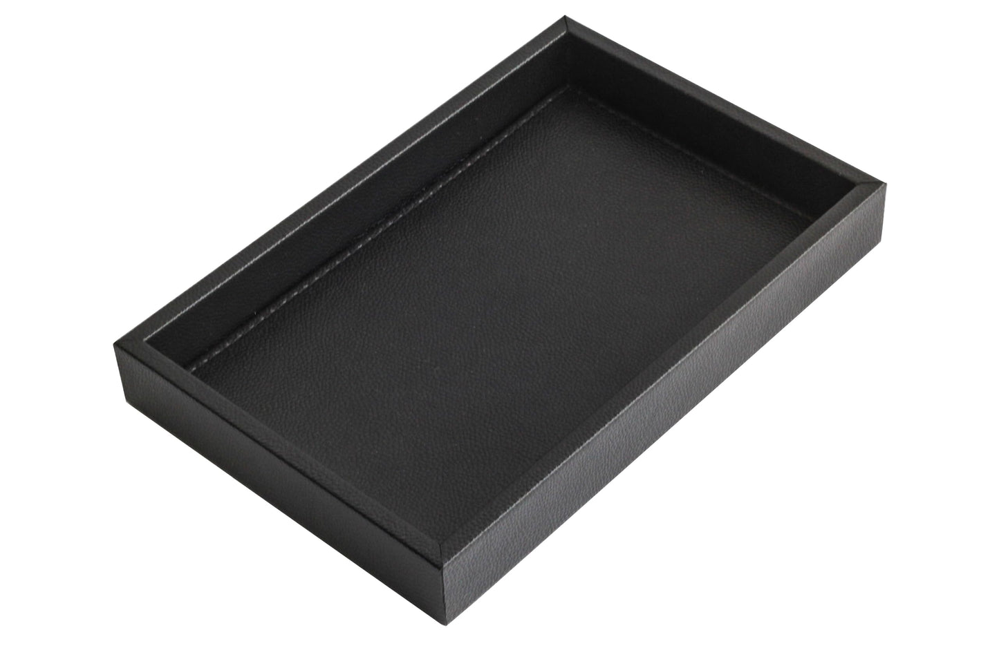 MOENA Faux Leather Tray – Elegant & Versatile Organizer for Home, Office, and Yacht (Matte Black, Small)
