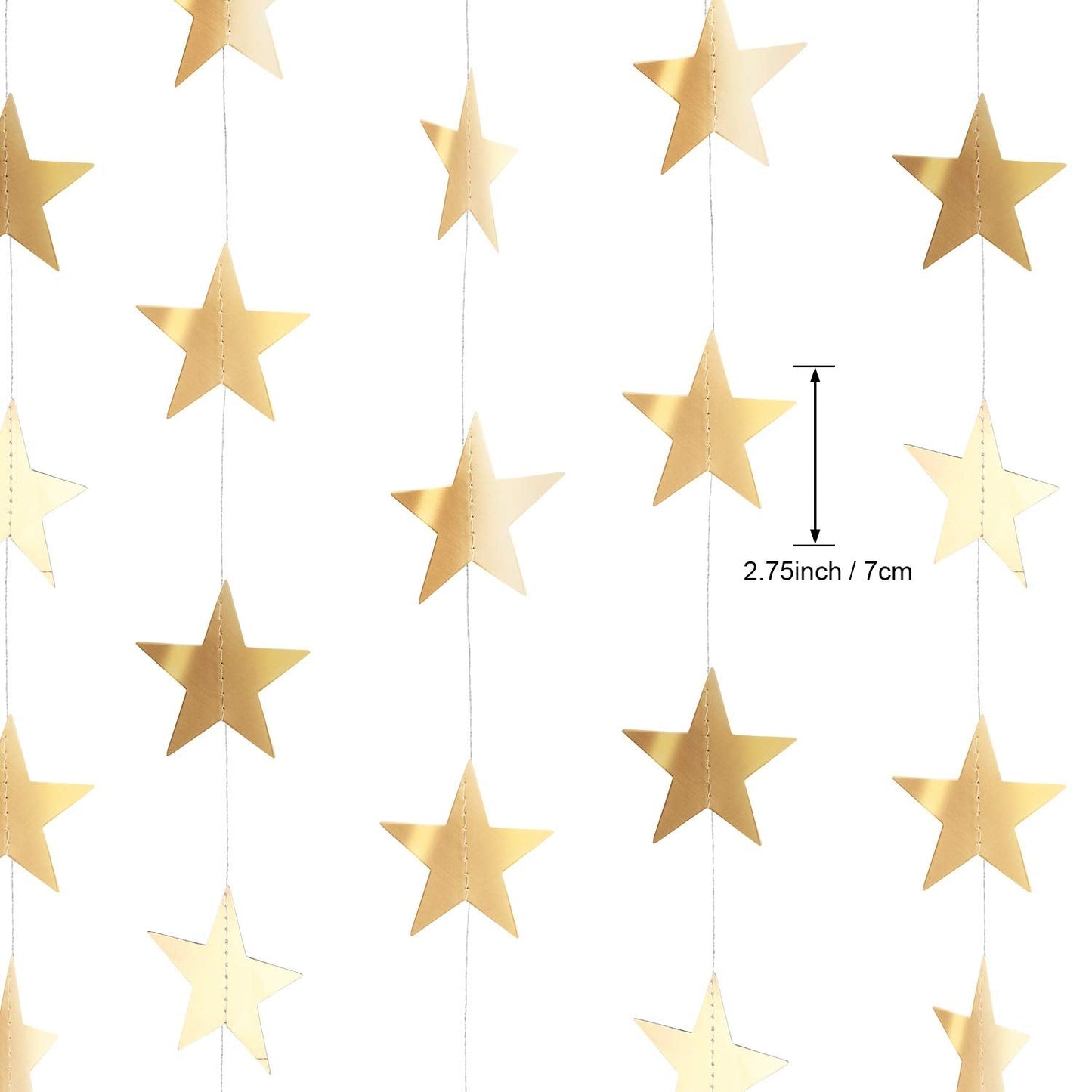Patelai Glitter Star Garland Banner 2026 Graduation Decor 130 Feet Star Hanging Banner Twinkle Backdrop for Party Birthday Classroom Wedding Supplies(Champagne Gold)