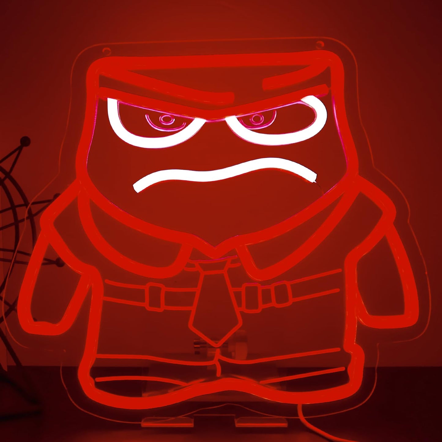 Cartoon Anime Neon Sign for Wall Decor Dimmable Cartoon Anger Neon Light Sign, LED Anger Neon Light for Bedroom Birthday Christmas Party Gifts10.9 * 12.2Inch