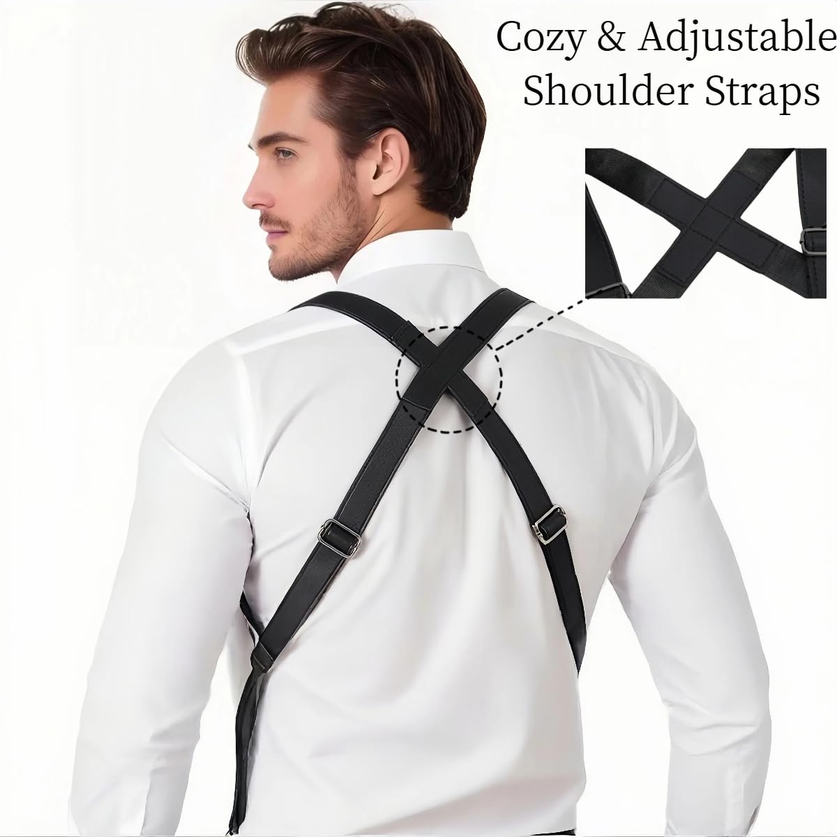 Premium Shoulder Bag for Men, Double Shoulder Armpit Bag Fashion Underarm Holster Wallet Adjustable PU Leather Waterproof Anti-Theft Harness for Men- Boyfriend, Father, Teen Gifts