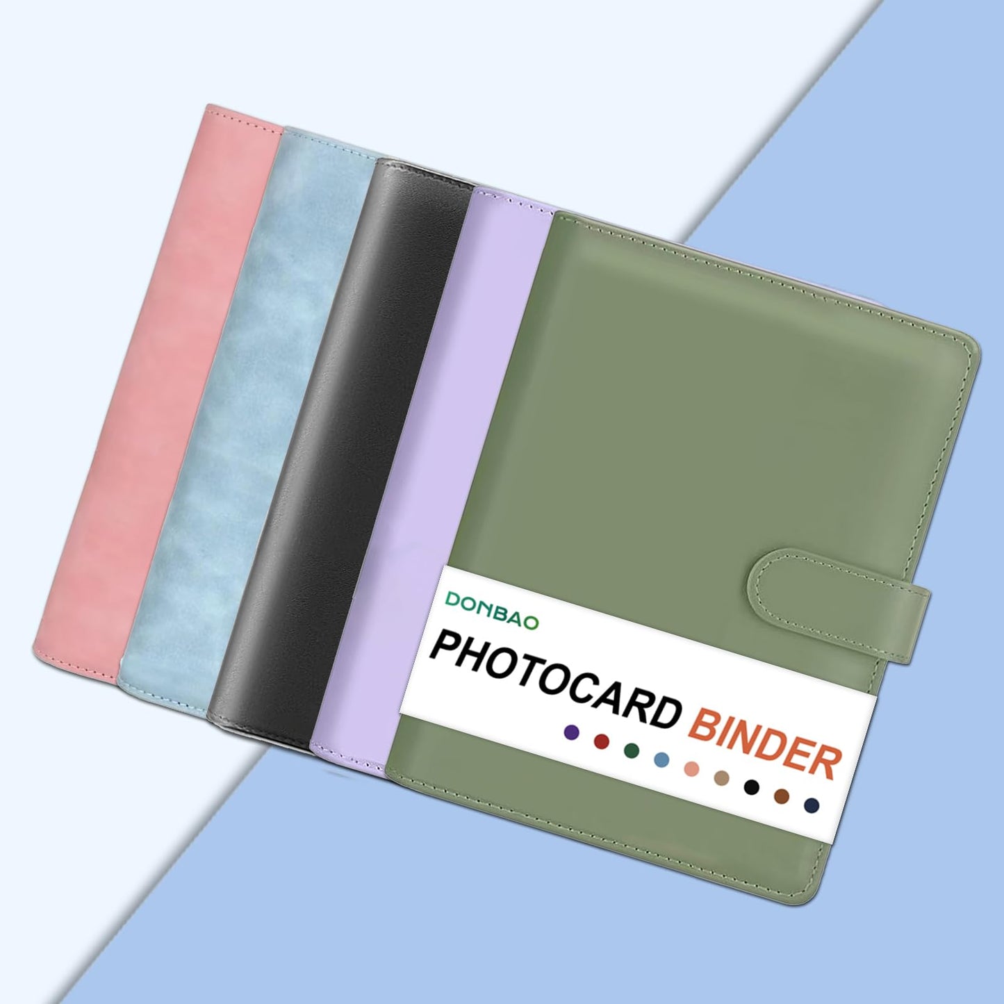 A5 Kpop Photocard Binder, 6 Ring Binder Collector’s Album with 240 Card Slots, PU Leather Cover for Organizing K-Pop, Trading Cards, Game Cards & Memorabilia (Blue)