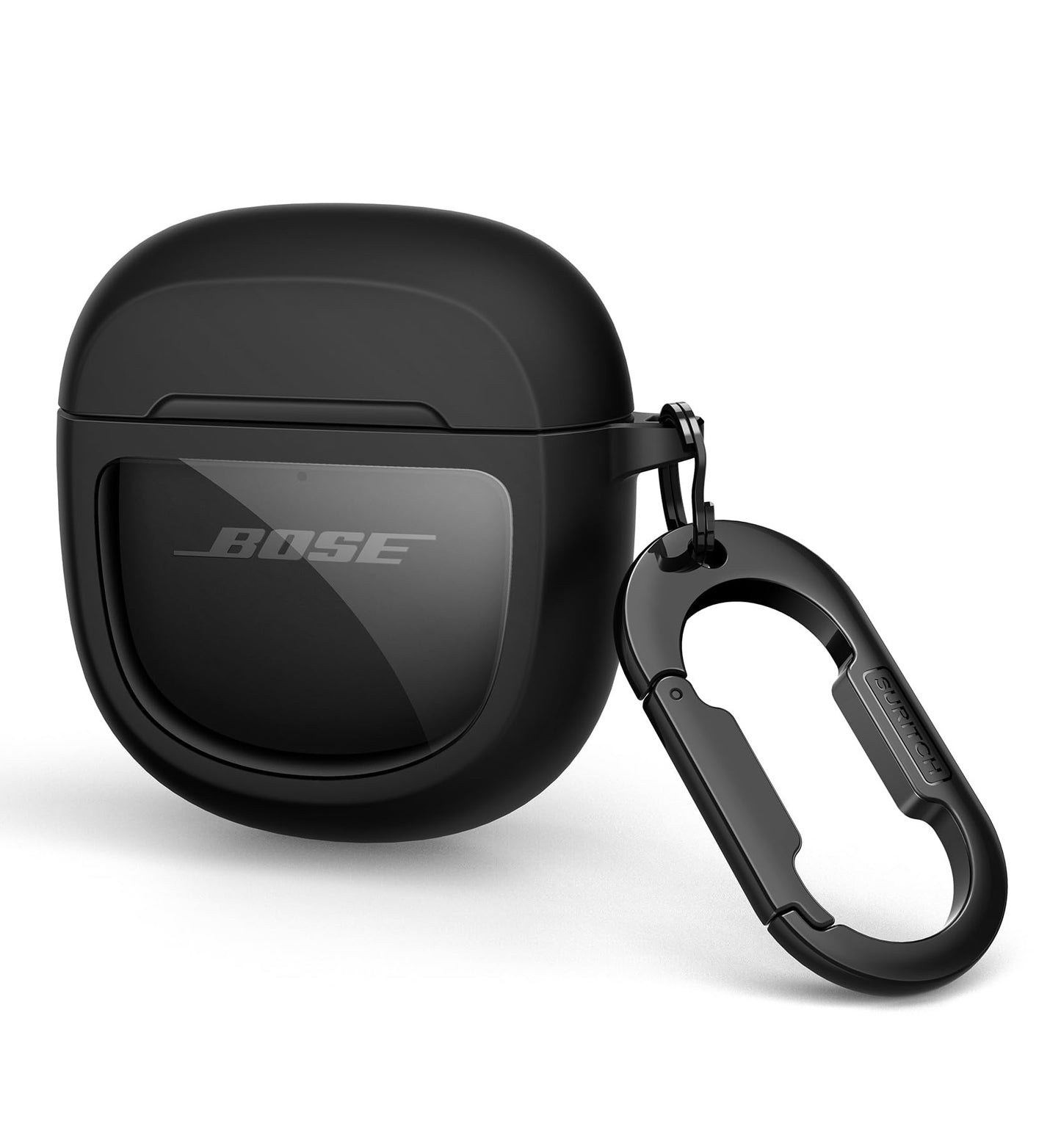SURITCH Protective Cases for Bose QuietComfort Earbuds II 2022 / QuietComfort Ultra/Ultra Earbuds 2nd Gen, Shockproof Case Cover for Bose QC ii 2 & Ultra Case Accessories with Carabiner, Black