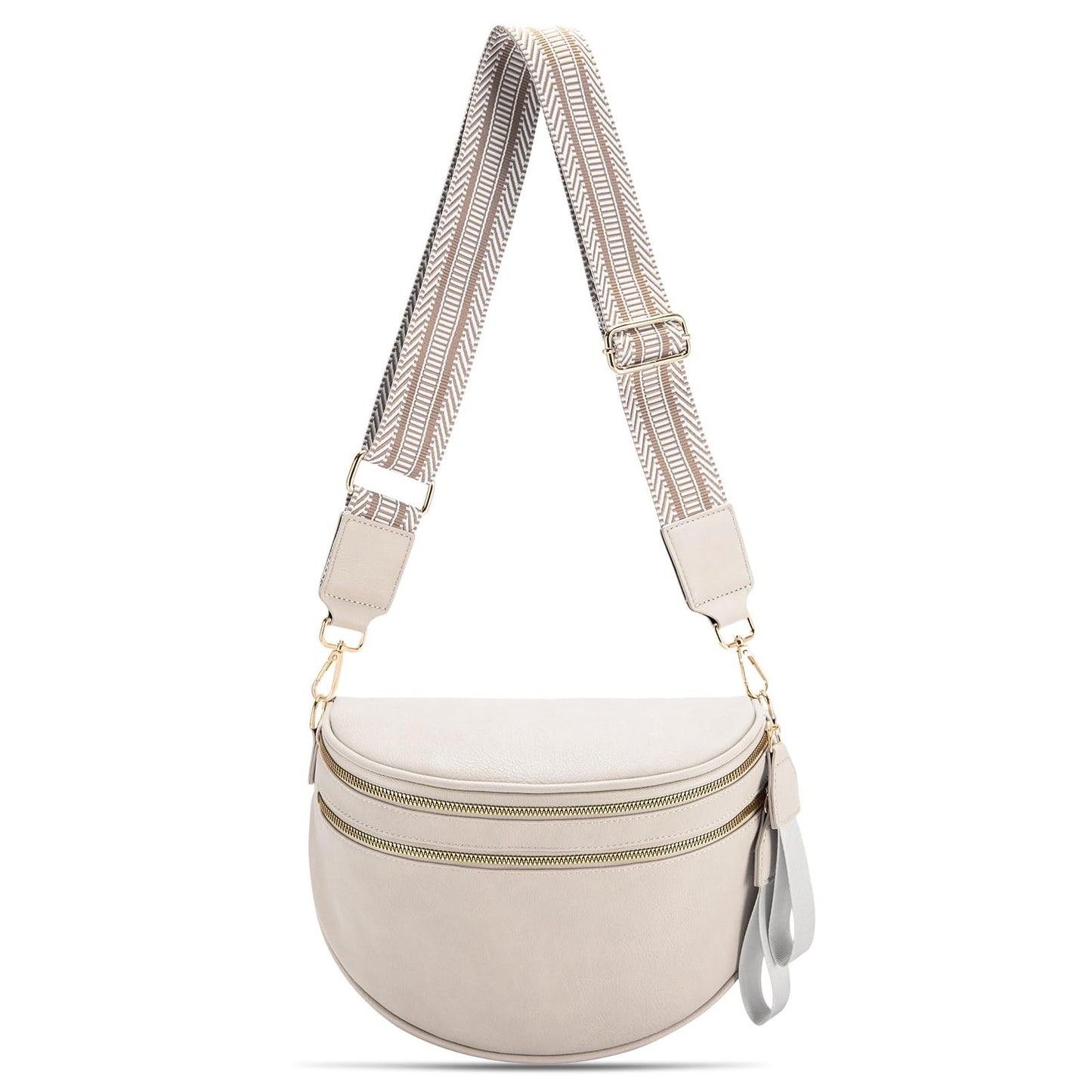 oscaurt Leather Crossbody Bag Bum Bag for Women Large Sling Bag Cross Body Purse Shoulder Handbag Fanny Pack