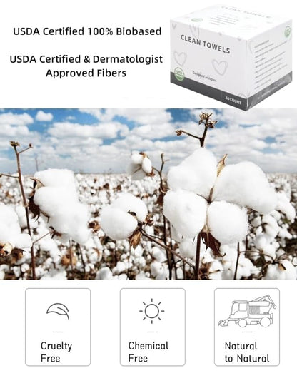 Disposable Face Towels, Biodegradable Facial Towels Clean Face Towels XL