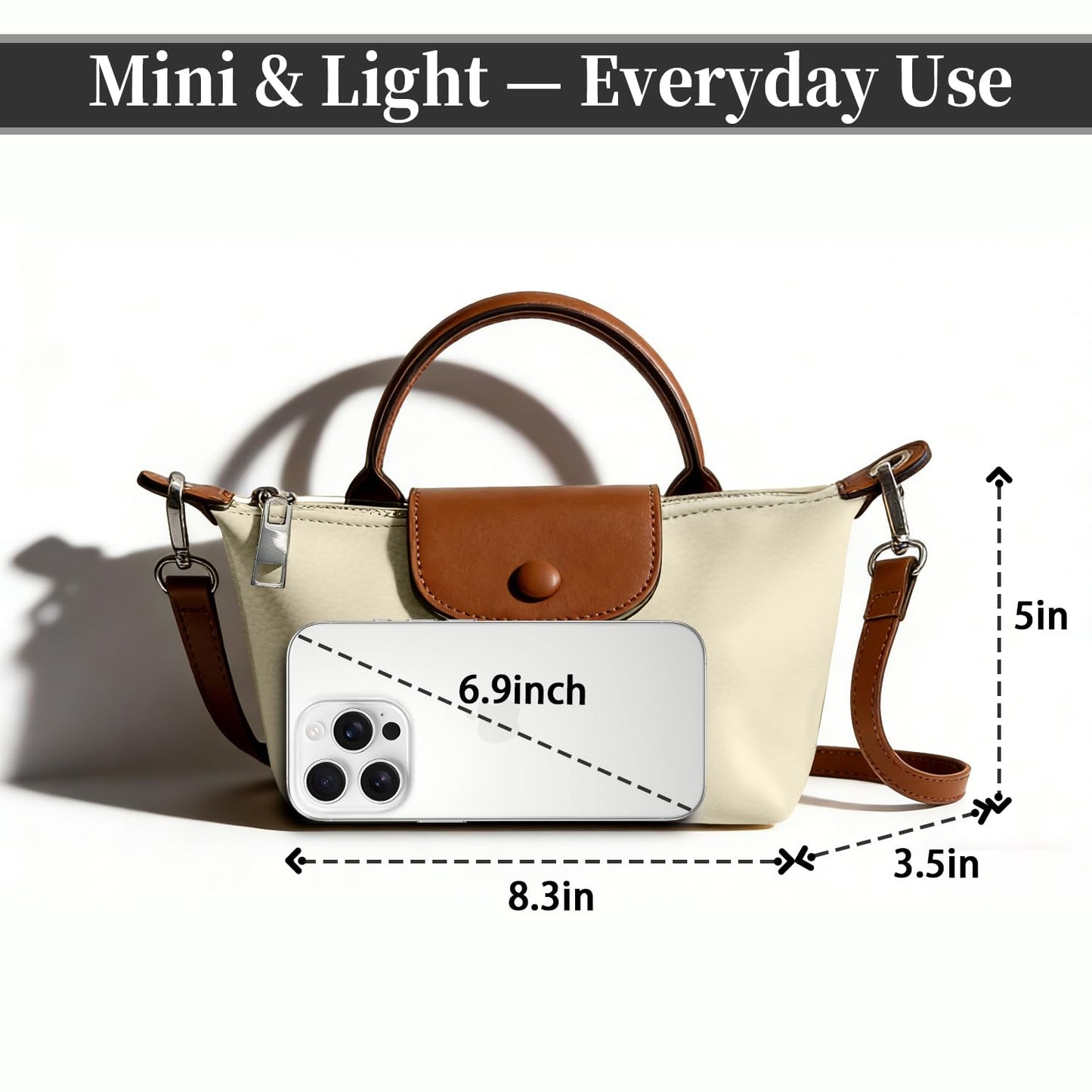 Elojieza Small Crossbody Bags Purses for Women, Mini Fashion PU Leather Handbags for Ladies, Detachable Adjustable Straps and Zipper, Trendy Spring 2026