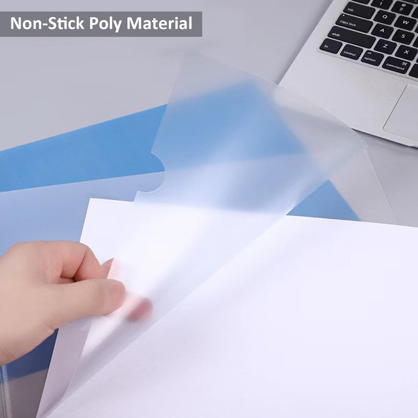 VANRA 30 Pack Clear Document Folders Sleeves Poly Project Pockets for A4 Letter Size Paper, Plastic Folder for School Office Classroom, Transparent