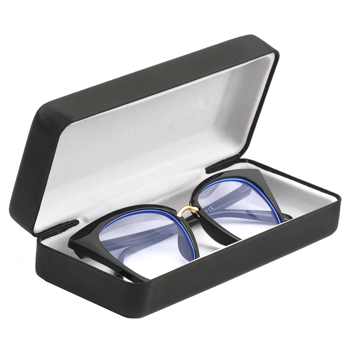 EYEGLASSTOR Hard Shell Eyeglasses Case Protective Glasses Case for Men and Women Linen Fabric