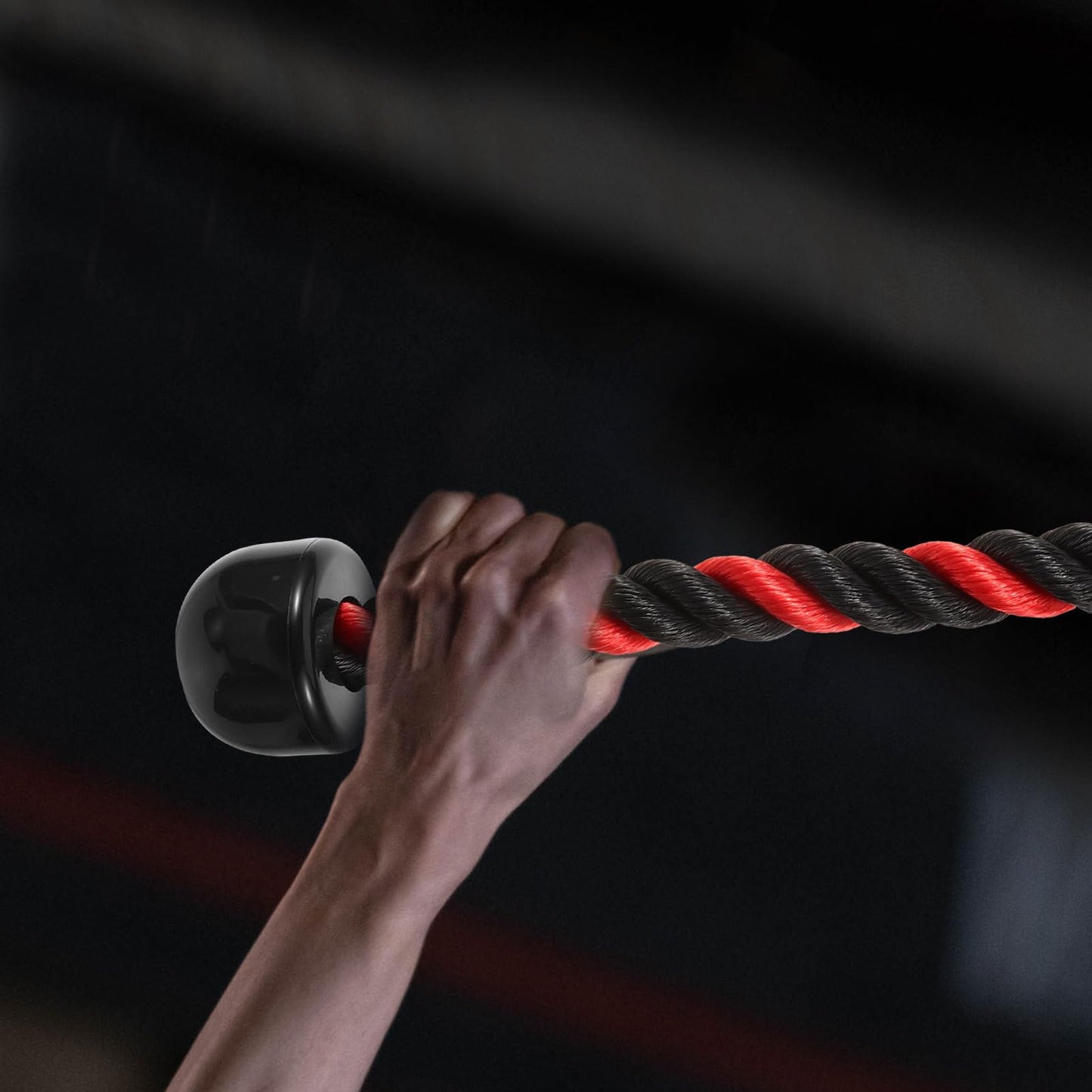 BESPORTBLE Single Grip Tricep Rope Pull Down - Heavy Duty Bicep Kit Exercise Attachment Easy to Grip & Non Slip Cable Attachment for Home Gym Pulley Workout Tricep Push Down Rope 1Pc