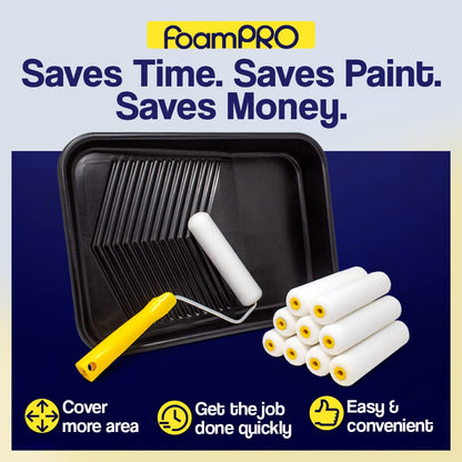 FoamPRO 163-P, 165-5 | 4” Fine Finish Foam Roller Refills (5 Pack) | Foam Paint Roller Covers | Home Painting Supplies & Paint Tools