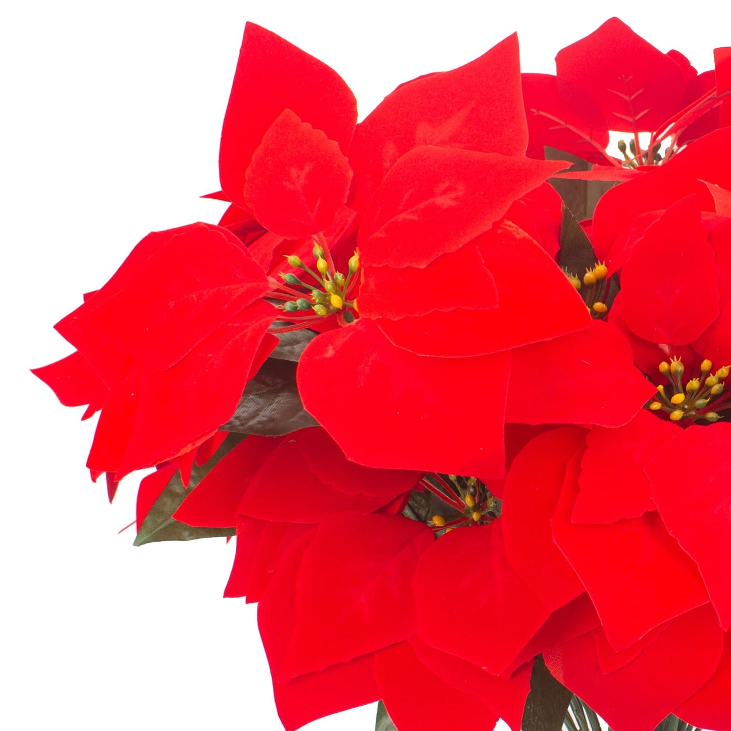 Grunyia 5 Artificial Poinsettia Flowers Bouquet Christmas 7 Heads 19.6”Faux Red Poinsettia Bush Fake Flowers for Home Porch Xmas Tree Garden Indoor Outdoor Office Christmas Decorations